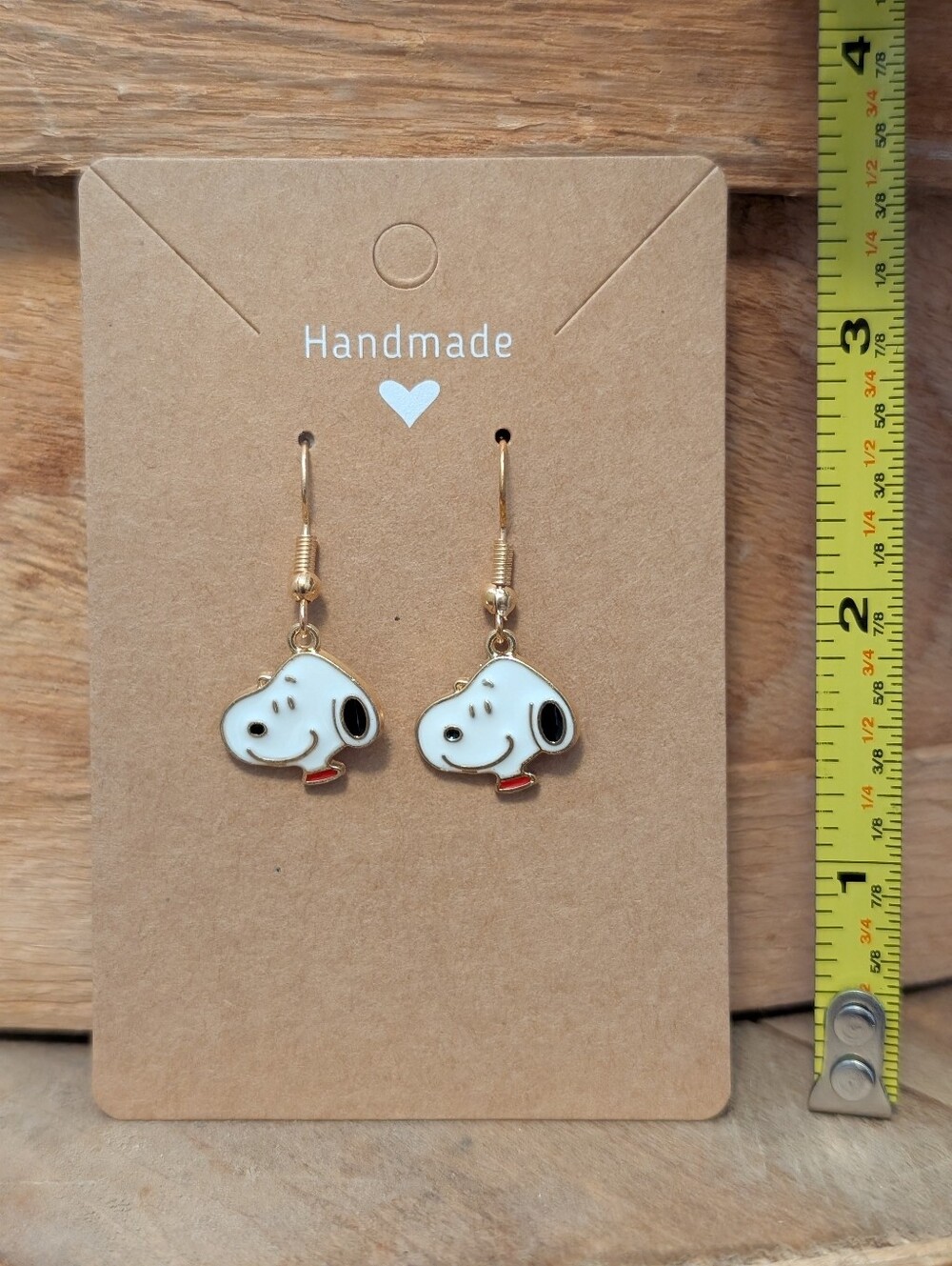 Peanuts Snoopy Enamel Metal Earrings NEW
